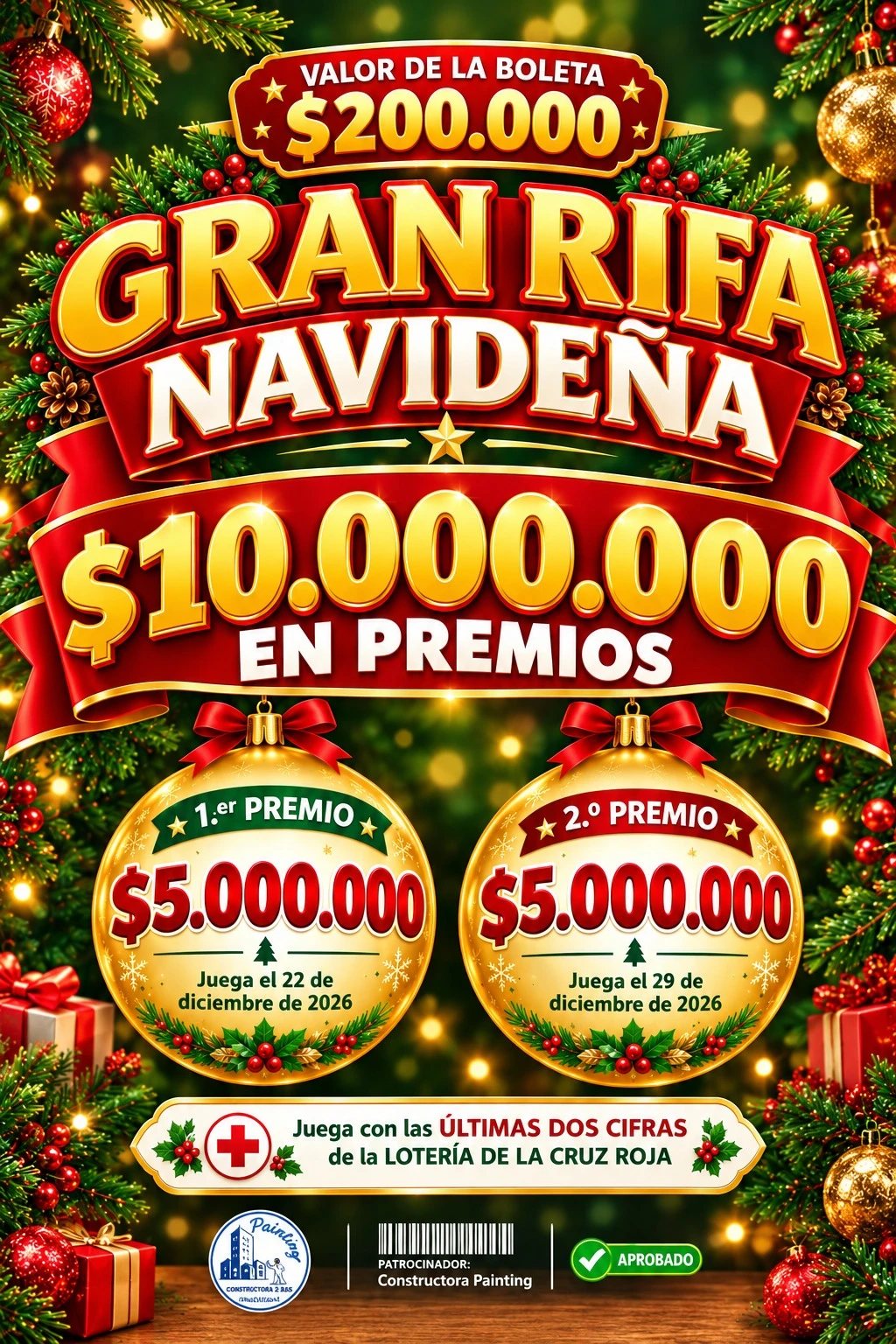 Boleta oficial de la Gran Rifa Navideña